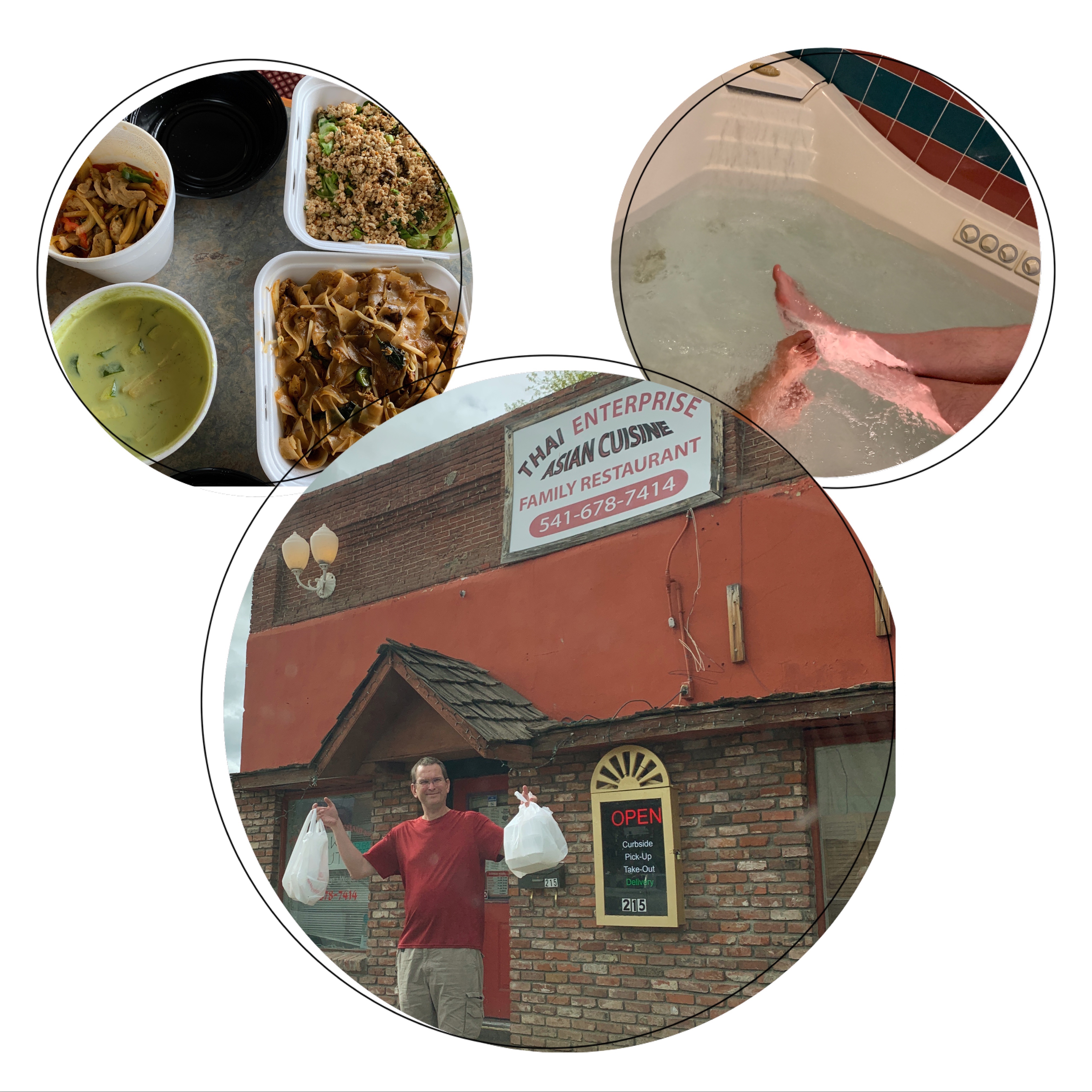 A lovely night with Thai food and jacuzzi time! 泰国外卖,比昨天中餐地道